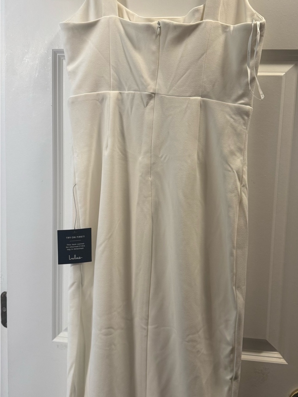 Lulu's white Square-Neck Midi Dress with Wide Straps - Picture 3 of 5